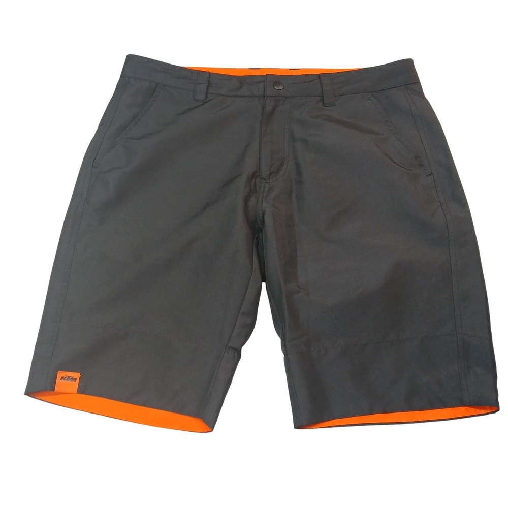 KTM Ready to Race Mens Grey Orange Polyester Casual Shorts Size Large L 10/2021